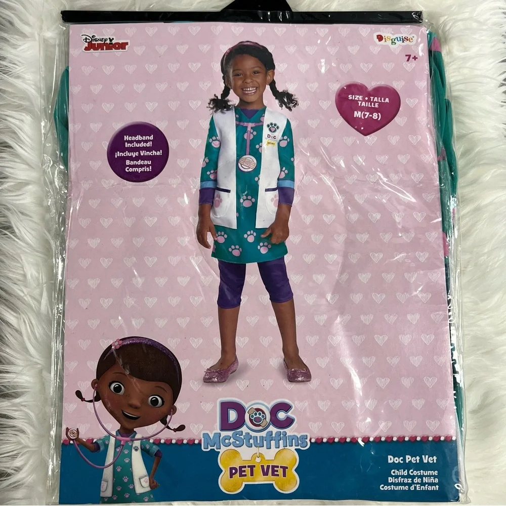 Disney Doc McStuffins Pet Vet costume NEW Halloween costume M 7-8 dress up